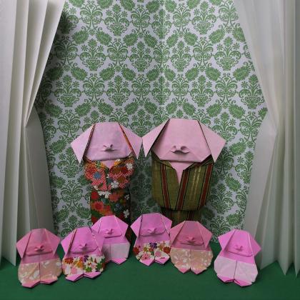 Famille Cochon en kimono