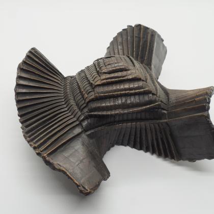 Edge expansion. Bronze. Folded 2008, unique bronze casting 2013. 10x15x15cm