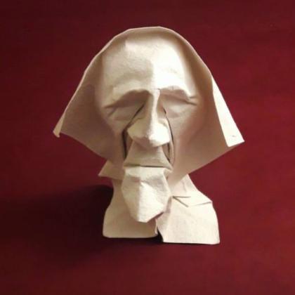 Don‘t Give Up - folded from a square of water colour paper