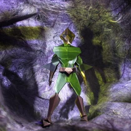 Dynamic Superhero Origami figure