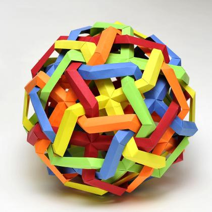 Five Interlocking Wrinkled Octahedra